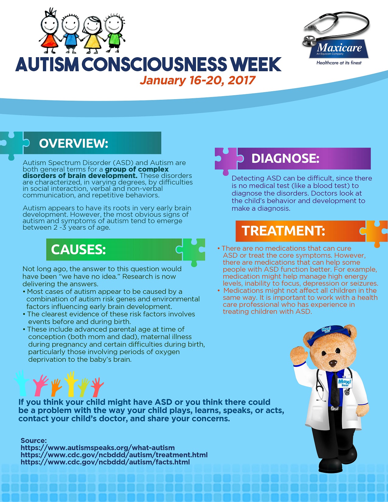 Autism Consciousness Week (Jan 16-20, 2017)