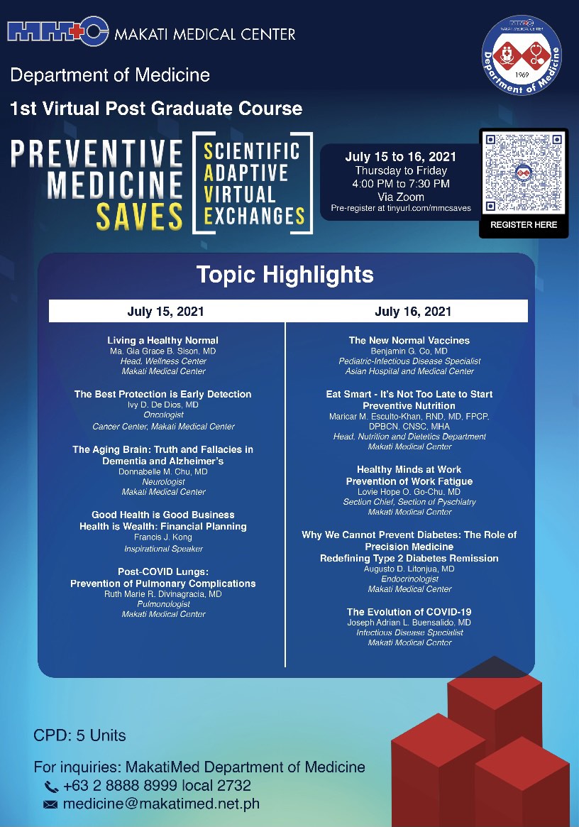 MMC 1st Virtual Post Graduate Course Preventive Medicate SAVES